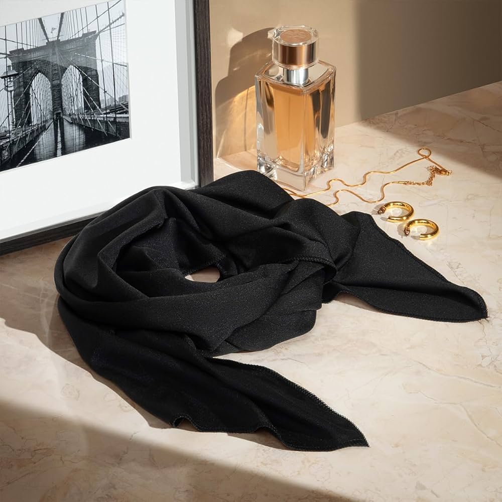 Amazon.com: KISS COLORS & CARE Soft Satin Wrap Scarf - Black